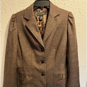 Banana Republic Plaid Blazer-Brown Size 4